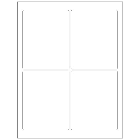 Bsc Preferred 3 3/4 x 4 3/4'' White Rectangle Laser Labels, 400PK BUY00030110